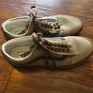 Vans Old Skool Mens 10.5 Brown Gum Sole Canvas Suede Casual Skate Sneakers Shoes